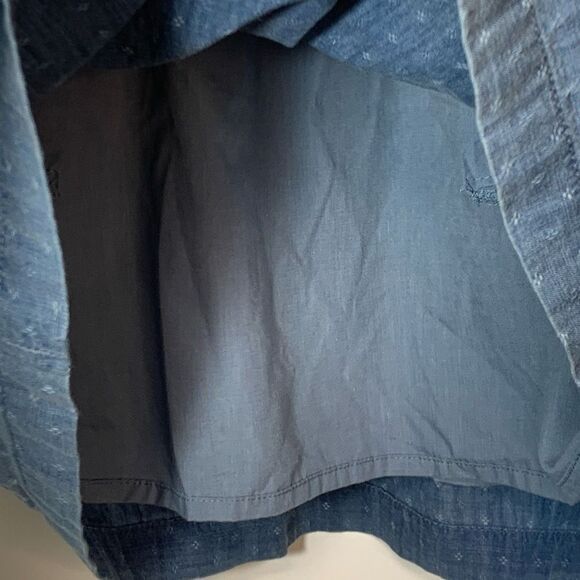 J. Crew Women's Dobby Chambray Pull-On Lined High Waisted Mini Skirt Blue Size 6 - Picture 6 of 8